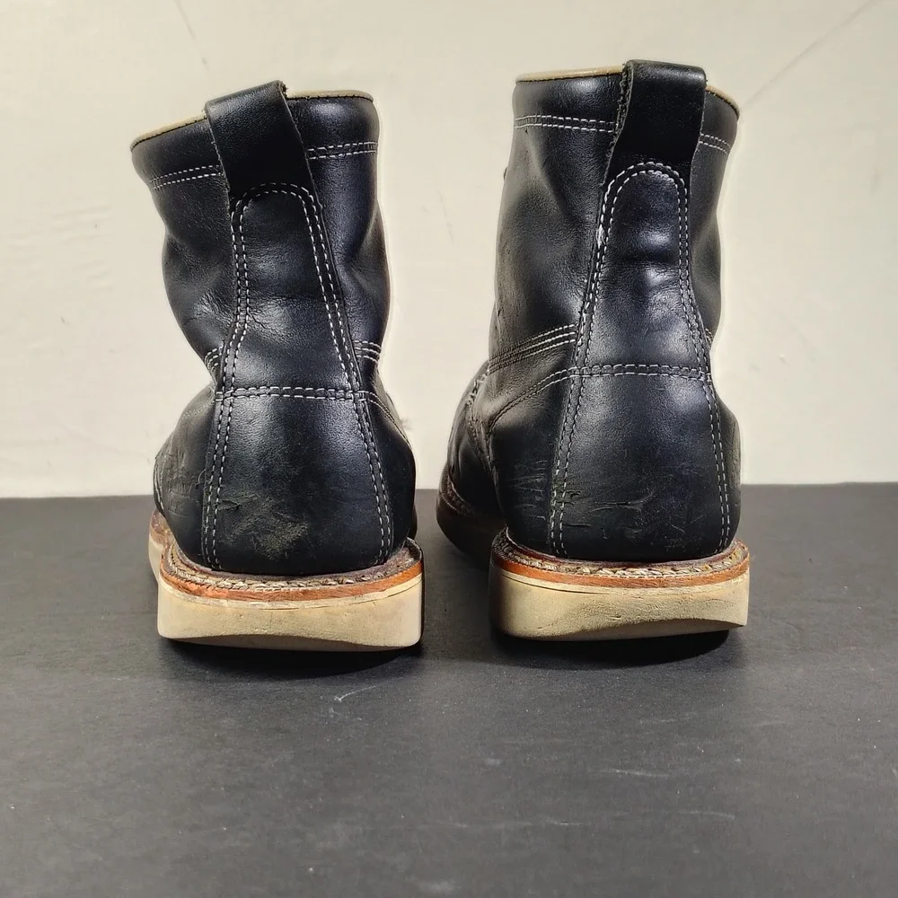 Thorogood Boots Mens 11 D Black Leather American Heritage Moc Toe Work 804-6201